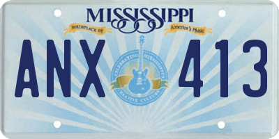 MS license plate ANX413