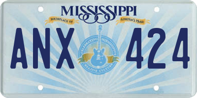 MS license plate ANX424
