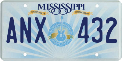 MS license plate ANX432