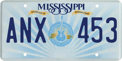 MS license plate ANX453