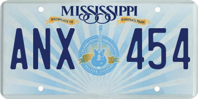 MS license plate ANX454