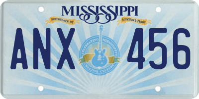 MS license plate ANX456