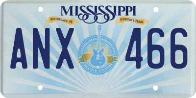 MS license plate ANX466