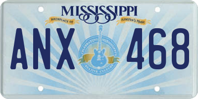 MS license plate ANX468