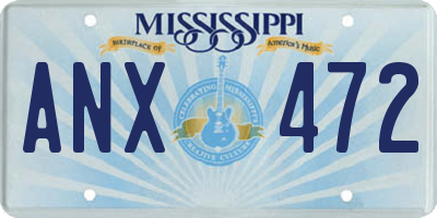MS license plate ANX472