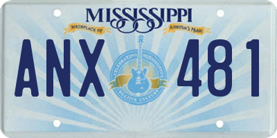 MS license plate ANX481