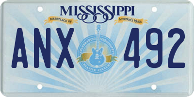MS license plate ANX492