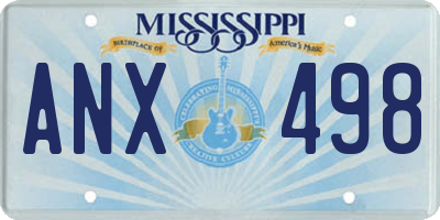 MS license plate ANX498
