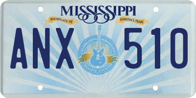 MS license plate ANX510