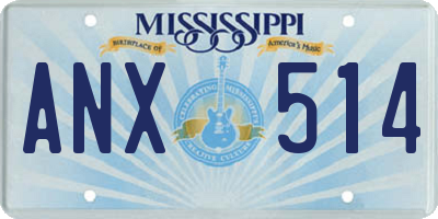 MS license plate ANX514