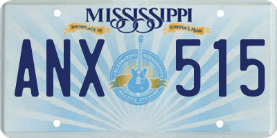 MS license plate ANX515