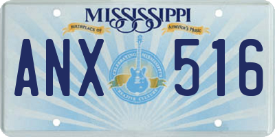 MS license plate ANX516