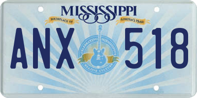 MS license plate ANX518