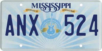 MS license plate ANX524