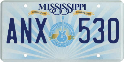 MS license plate ANX530