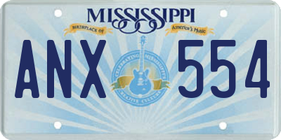 MS license plate ANX554