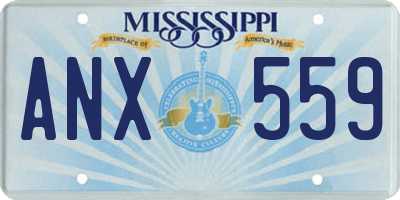 MS license plate ANX559