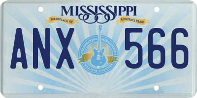 MS license plate ANX566