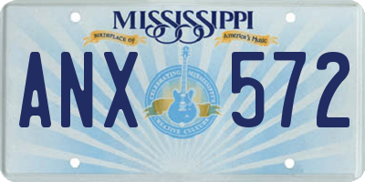 MS license plate ANX572