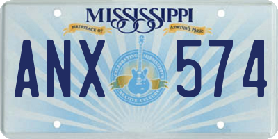 MS license plate ANX574