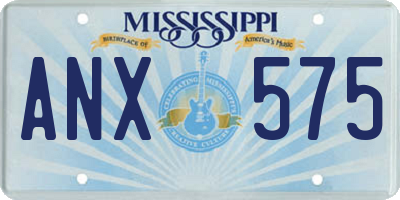 MS license plate ANX575