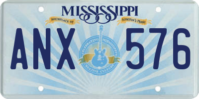 MS license plate ANX576