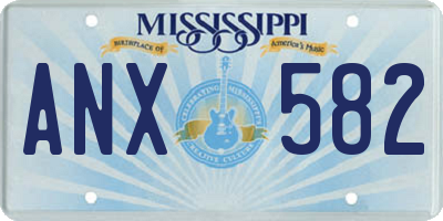 MS license plate ANX582