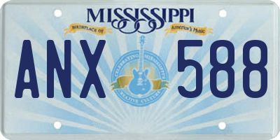 MS license plate ANX588