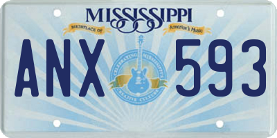 MS license plate ANX593
