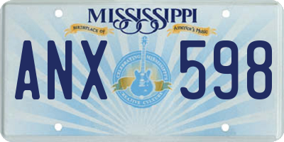 MS license plate ANX598