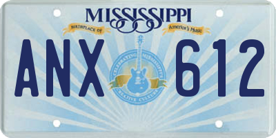 MS license plate ANX612