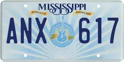 MS license plate ANX617