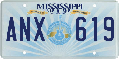 MS license plate ANX619
