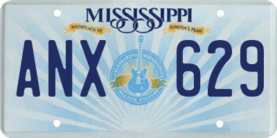 MS license plate ANX629