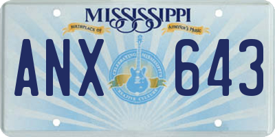 MS license plate ANX643