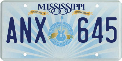MS license plate ANX645