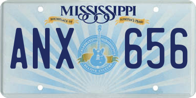 MS license plate ANX656