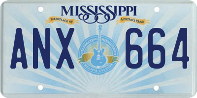 MS license plate ANX664