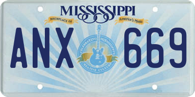 MS license plate ANX669