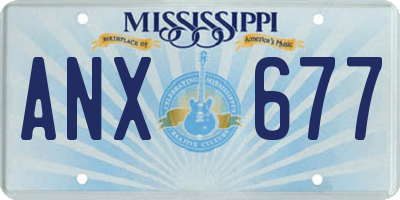 MS license plate ANX677
