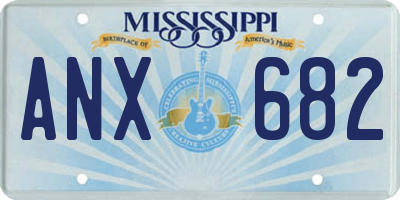 MS license plate ANX682
