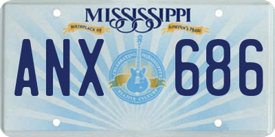 MS license plate ANX686