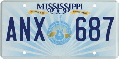 MS license plate ANX687