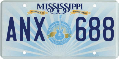MS license plate ANX688