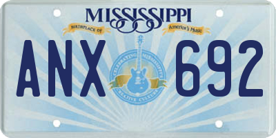MS license plate ANX692