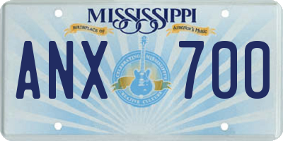 MS license plate ANX700