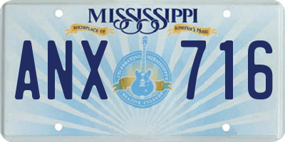 MS license plate ANX716