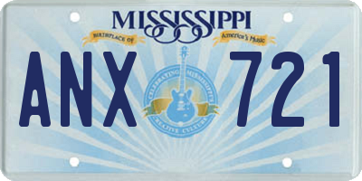 MS license plate ANX721