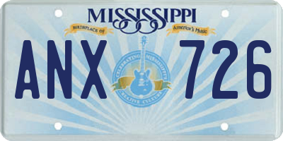 MS license plate ANX726