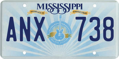 MS license plate ANX738